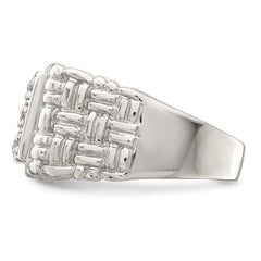 Sterling Silver Rhodium-plated Men's CZ Ring - 6