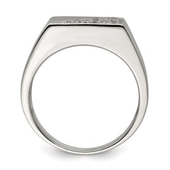 Sterling Silver Rhodium Plated Men's CZ Fashion Ring - 2