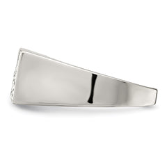 Sterling Silver Rhodium Plated Men's CZ Fashion Ring - 2