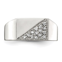 Sterling Silver Rhodium Plated Men's CZ Fashion Ring - 2