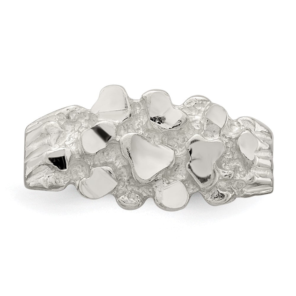 Sterling Silver Men's Nugget Ring - 12