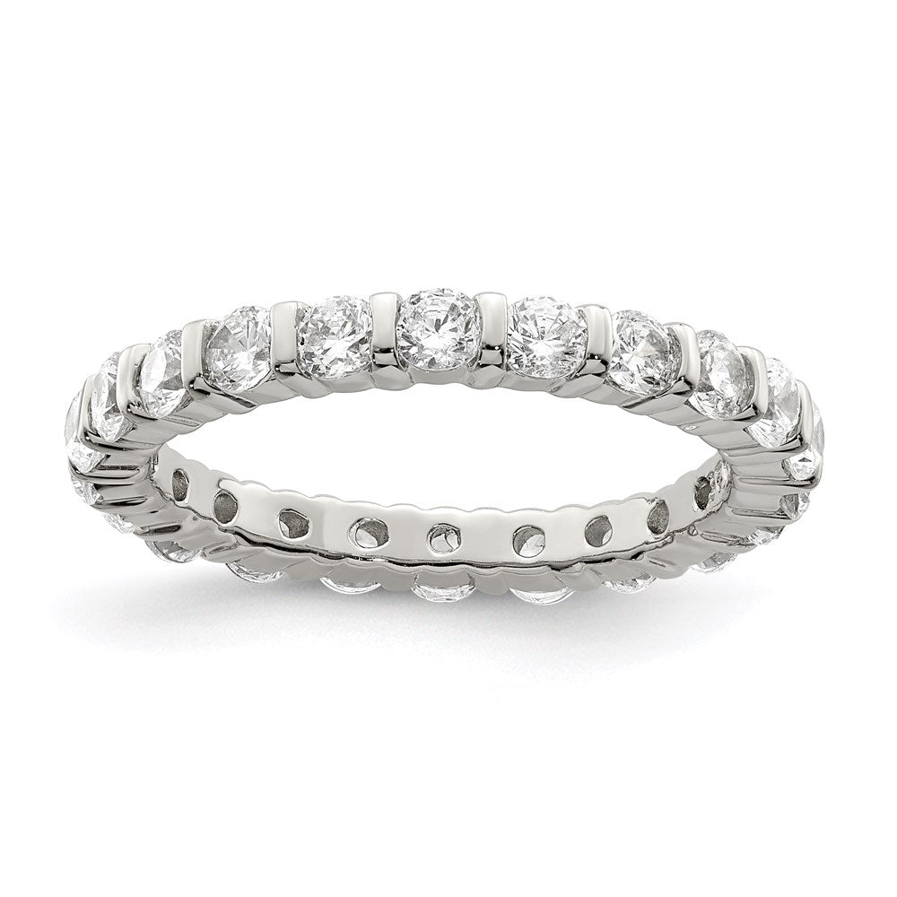 Sterling Silver Rhodium-plated CZ Band - 2