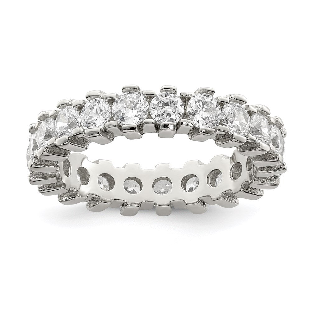 Sterling Silver Rhodium-plated CZ Eternity Band - 5