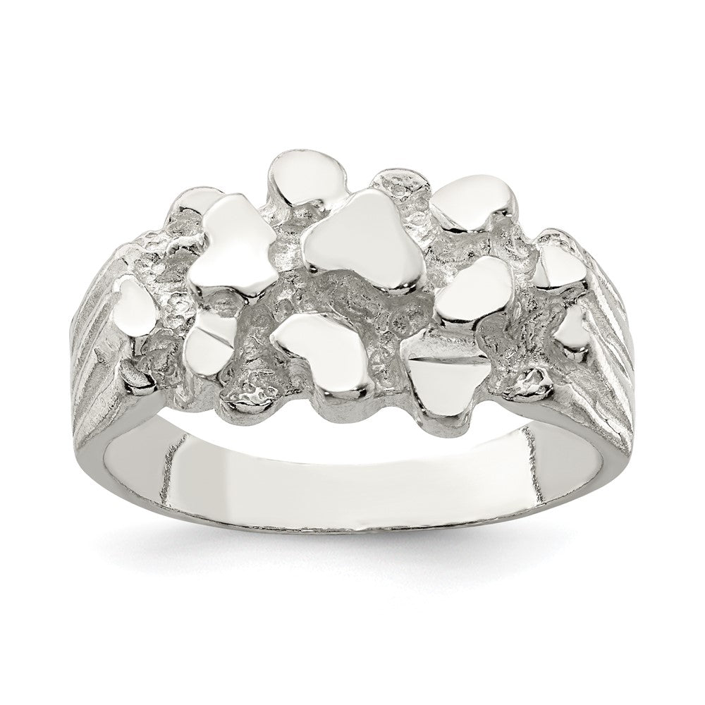 Sterling Silver Men's Nugget Ring - 12