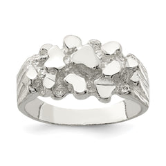 Sterling Silver Men's Nugget Ring - 12