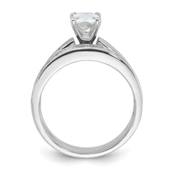 Sterling Silver Rhodium-plated 2-Piece CZ Size 6 Wedding Set Ring - 2