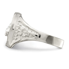 Sterling Silver Horseshoe with Horse Head Ring - 4