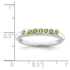 Sterling Silver Rhodium Peridot Ring - 4