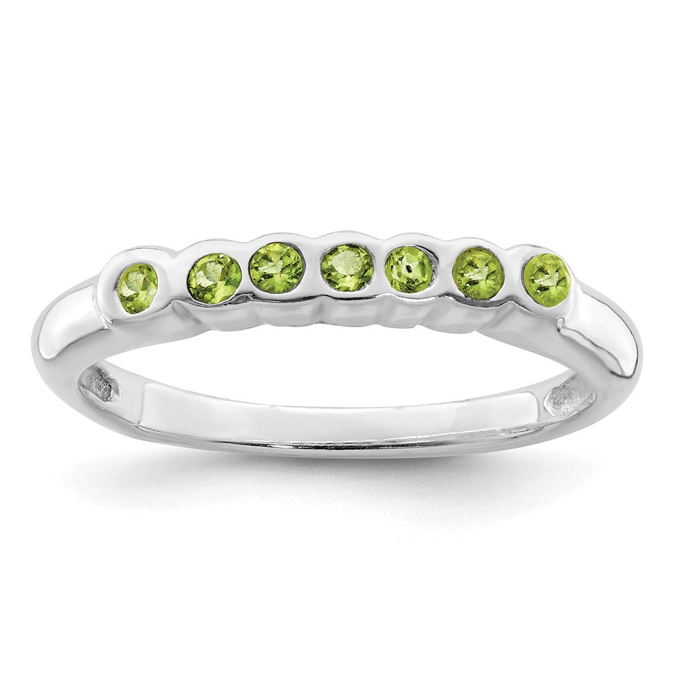 Sterling Silver Rhodium Peridot Ring - 4