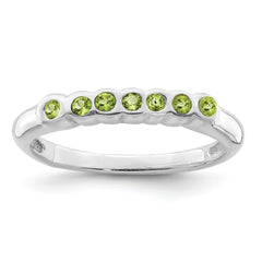 Sterling Silver Rhodium Peridot Ring - 4