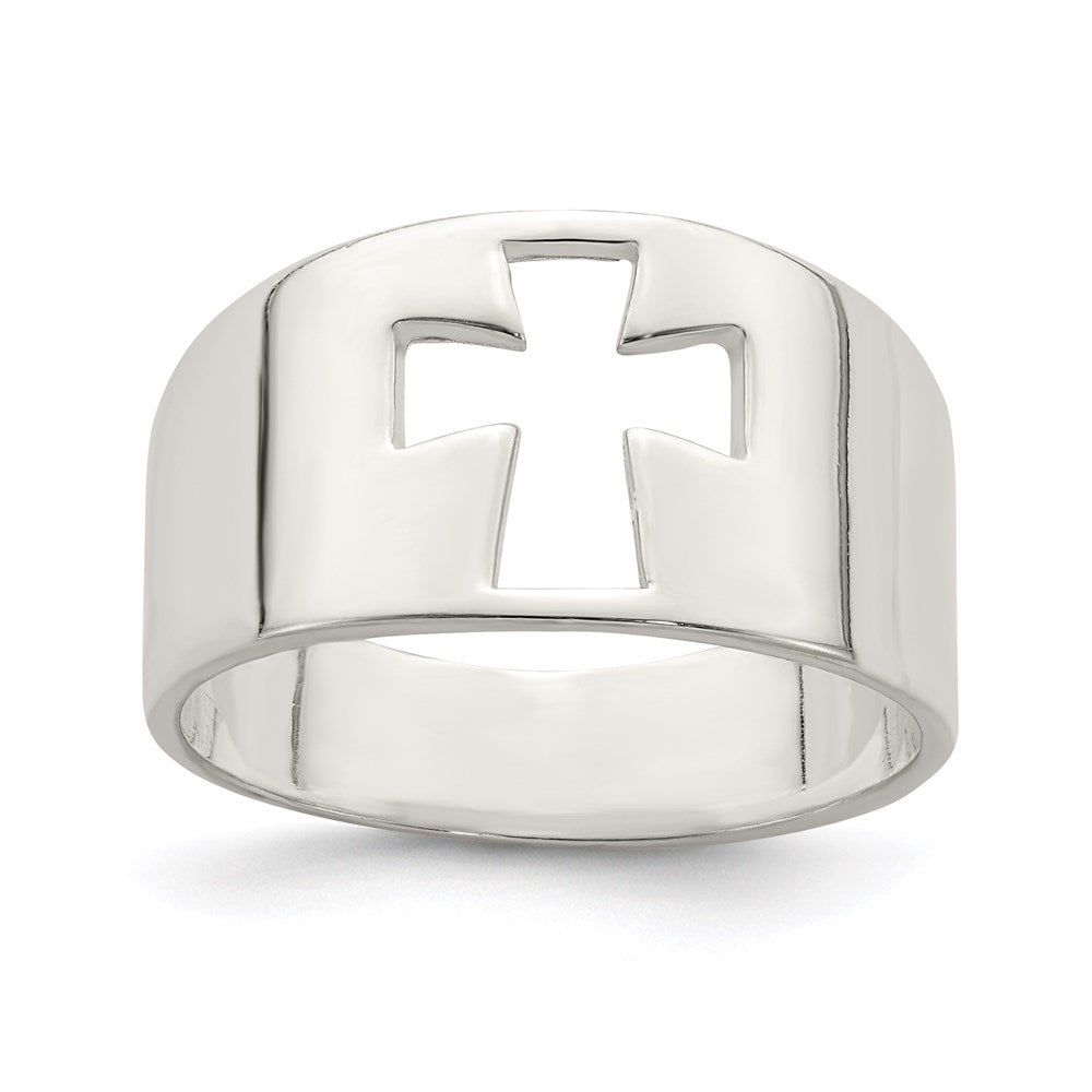 Sterling Silver Cross Cutout Ring - 2