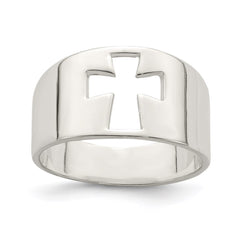 Sterling Silver Cross Cutout Ring - 2