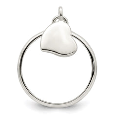 Sterling Silver Dangle Heart Ring - 3