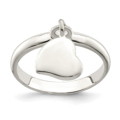 Sterling Silver Dangle Heart Ring - 3