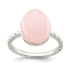 Sterling Silver Rose Quartz Ring - 2