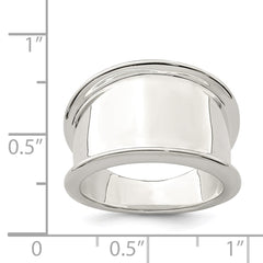 Sterling Silver 15mm Tapered Ring - 3