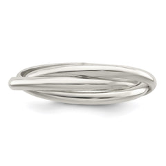 Sterling Silver Triple Intertwining Ring - 2