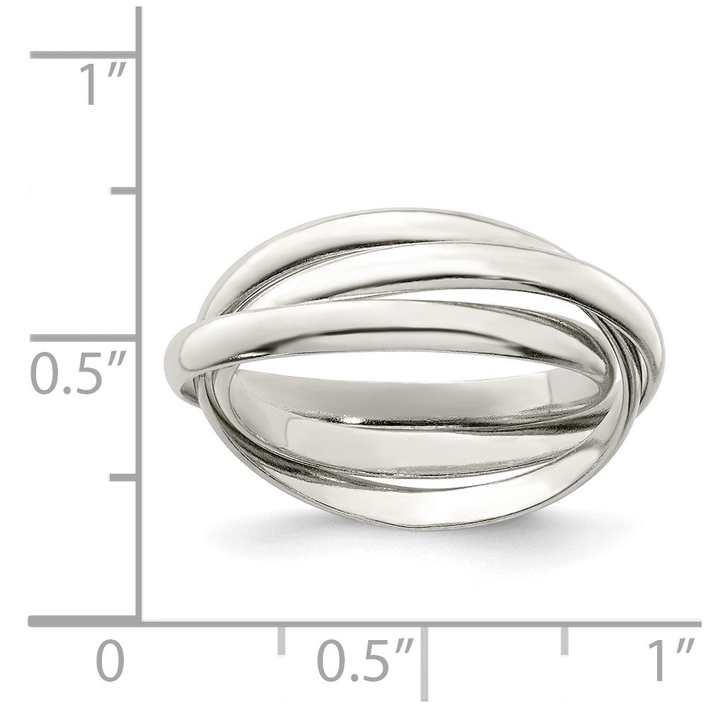Sterling Silver Triple Intertwining Ring - 2