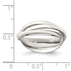 Sterling Silver Triple Intertwining Ring - 2