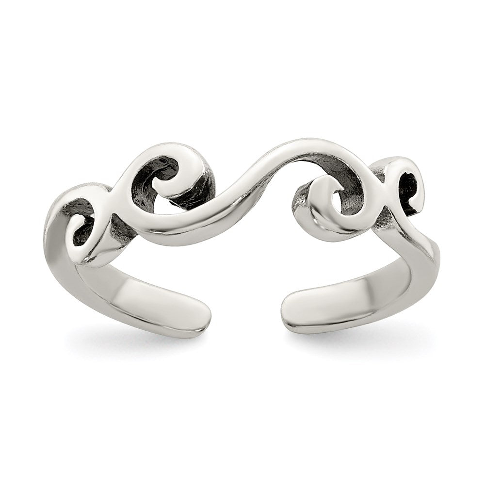 Sterling Silver Antiqued Toe Ring - 2