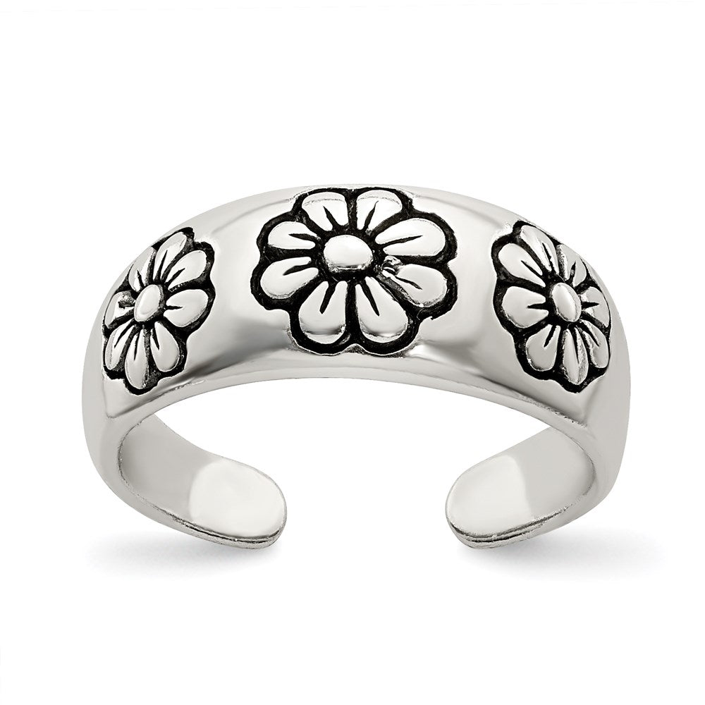Sterling Silver Antiqued Toe Ring - 3