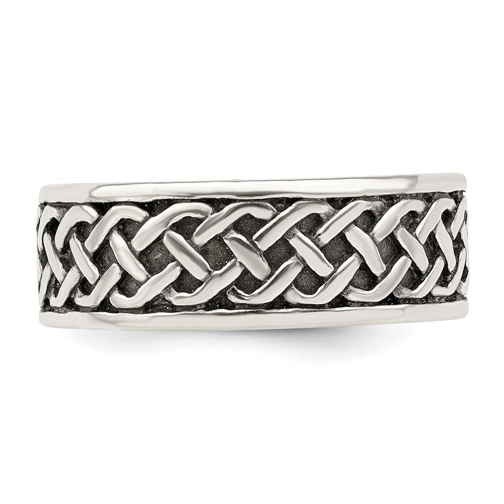 Sterling Silver Weave Design Ring - 3