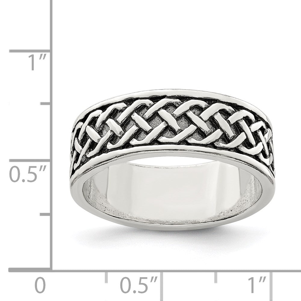 Sterling Silver Weave Design Ring - 3