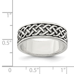 Sterling Silver Weave Design Ring - 3