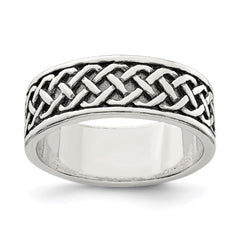Sterling Silver Weave Design Ring - 3