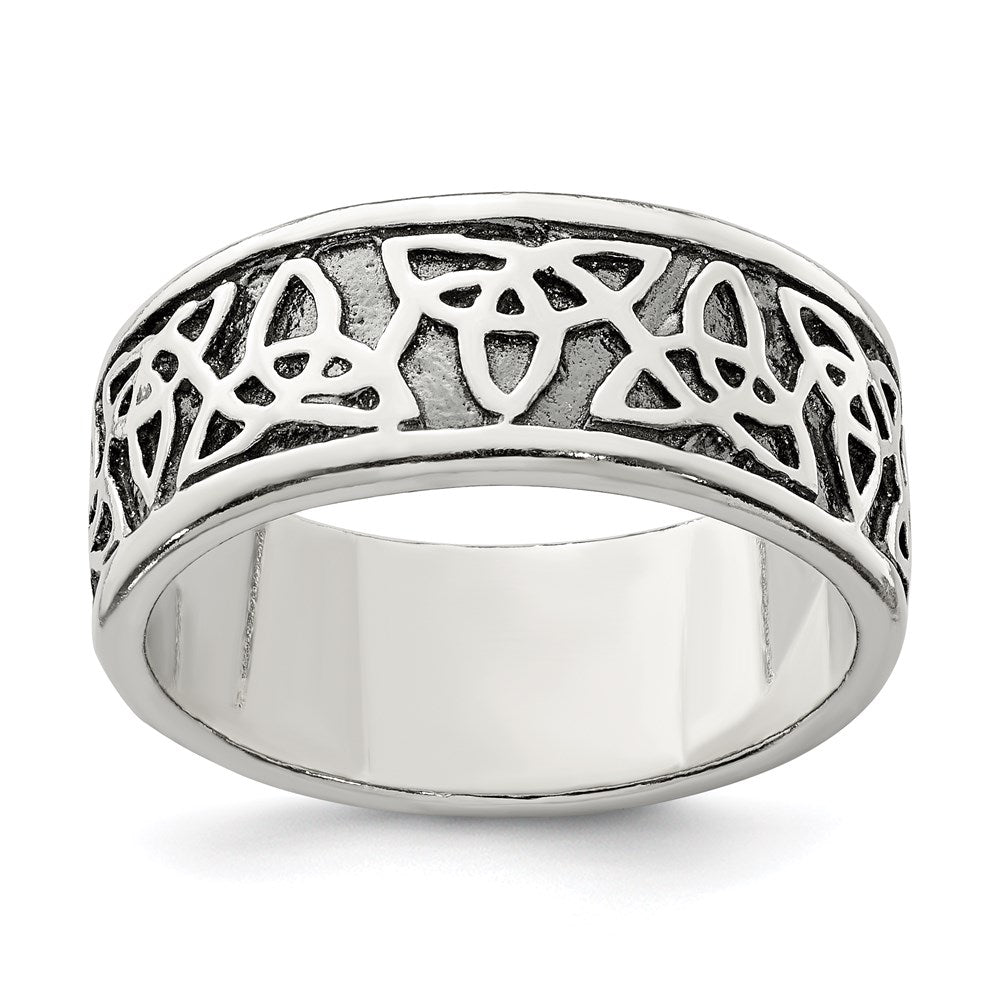 Sterling Silver Antiqued Celtic Knot Ring - 2