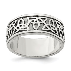 Sterling Silver Antiqued Celtic Knot Ring - 2