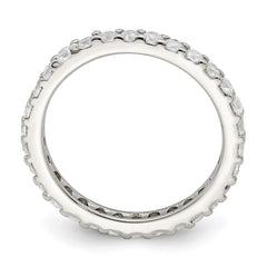 Sterling Silver Rhodium-plated CZ Ring - 9