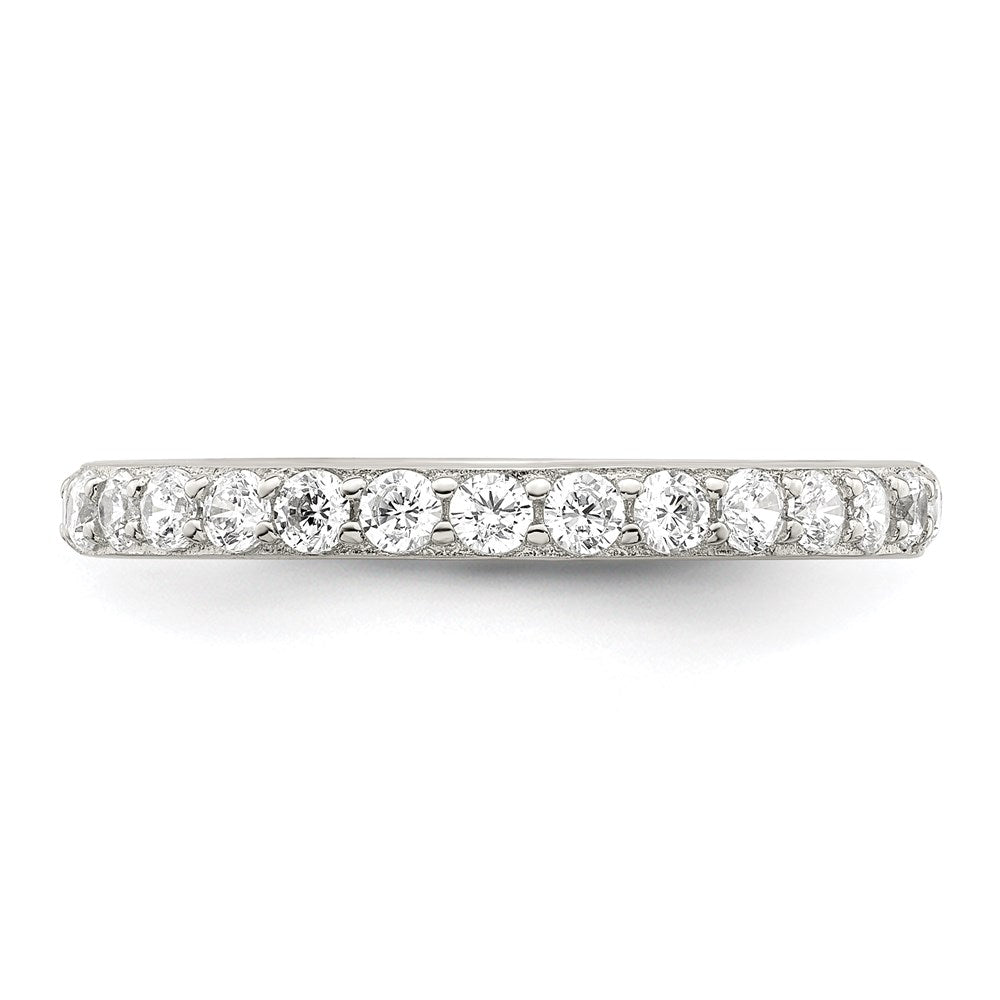 Sterling Silver Rhodium-plated CZ Ring - 9