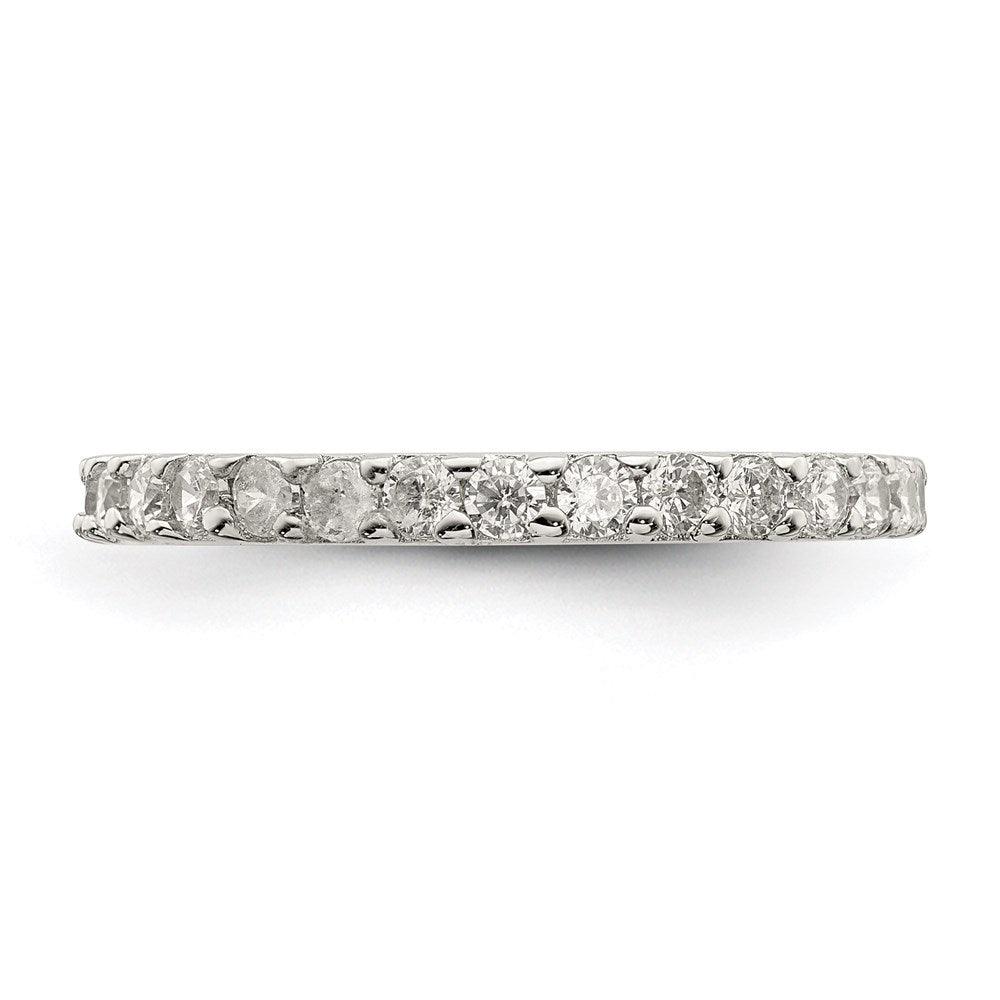 Sterling Silver Rhodium-plated CZ Ring - 9