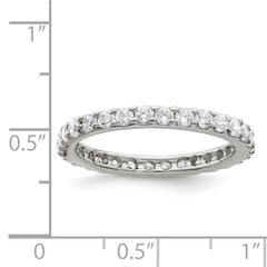 Sterling Silver Rhodium-plated CZ Ring - 9