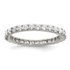 Sterling Silver Rhodium-plated CZ Ring - 9