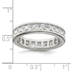 Sterling Silver Rhodium-plated CZ Eternity Band - 7