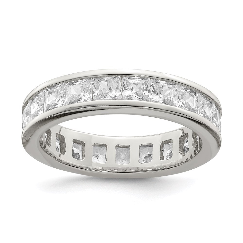 Sterling Silver Rhodium-plated CZ Eternity Band - 7