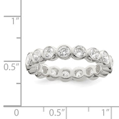 Sterling Silver CZ Band - 2