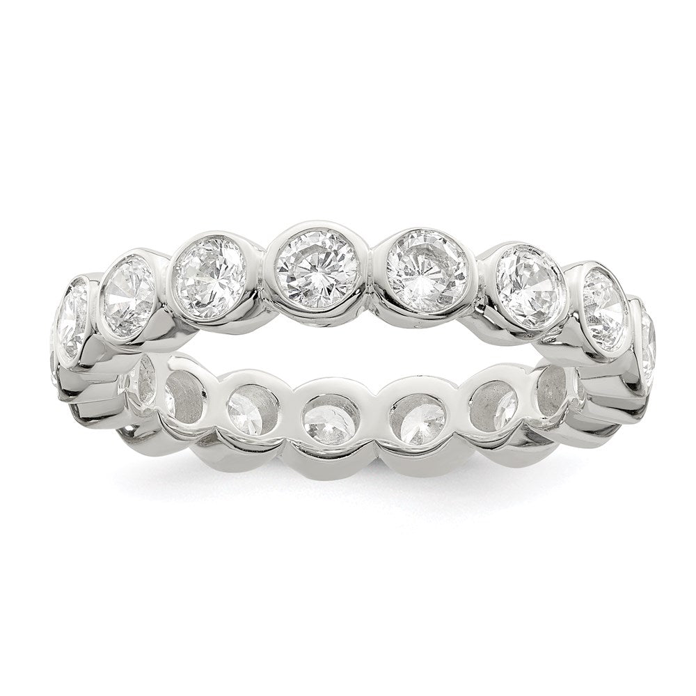 Sterling Silver CZ Band - 3