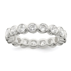 Sterling Silver CZ Band - 3