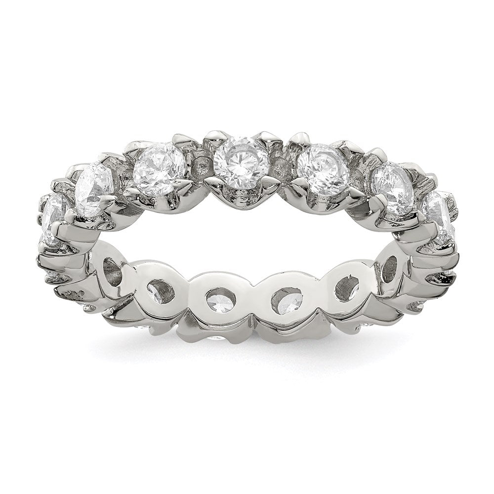 Sterling Silver Rhodium-plated CZ Eternity Ring - 2