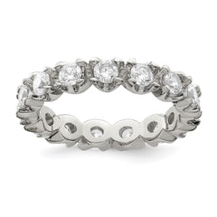 Sterling Silver Rhodium-plated CZ Eternity Ring - 2