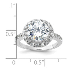 Sterling Silver Rhodium-plated CZ Ring - 4