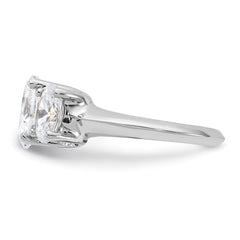 Sterling Silver Rhodium-plated 3 Stone CZ Ring - 7