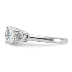 Sterling Silver Rhodium-plated 3 Stone CZ Ring - 5