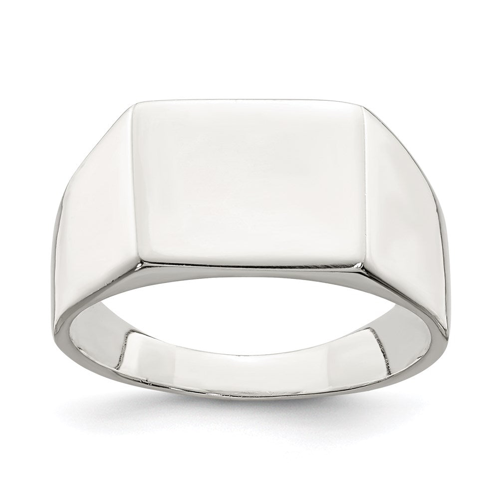 Sterling Silver 9x11mm Solid Back Signet Ring - 2