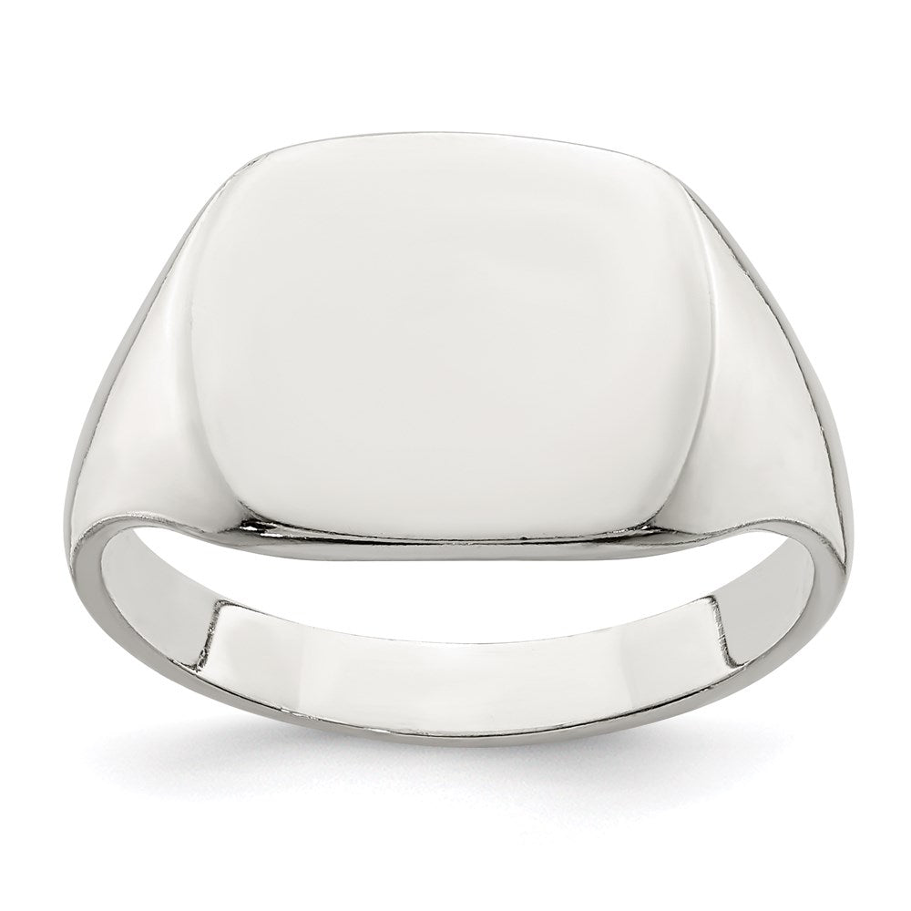 Sterling Silver 11x14mm Solid Back Signet Ring - 3
