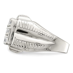 Sterling Silver Rhodium-plated Men's CZ Ring - 12