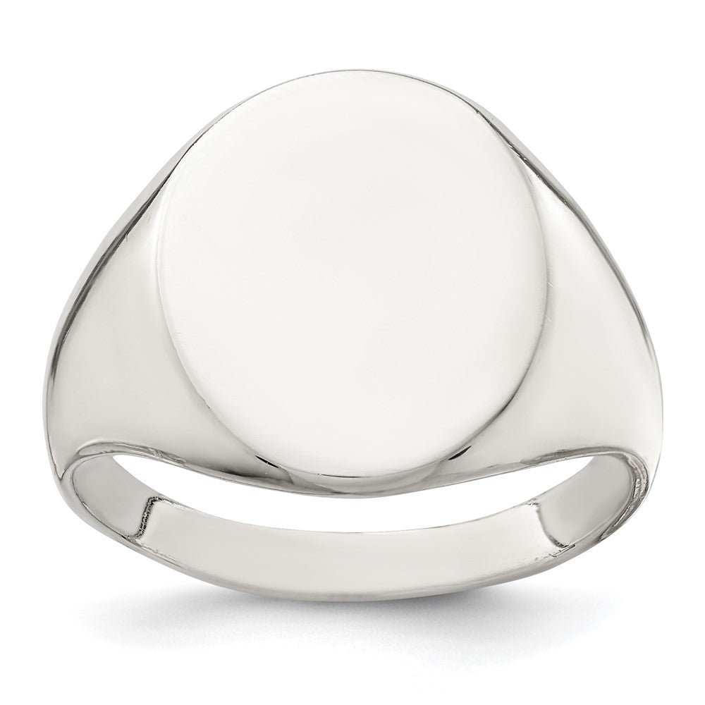 Sterling Silver 17x13mm Closed Back Signet Ring - 3